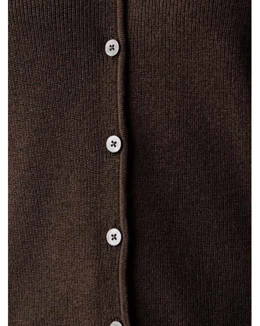 Marc O' Polo Black Ribbed-Knit V-Neck Top