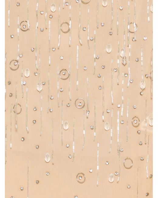 Patrizia Pepe Natural Jeweled Midi Skirt
