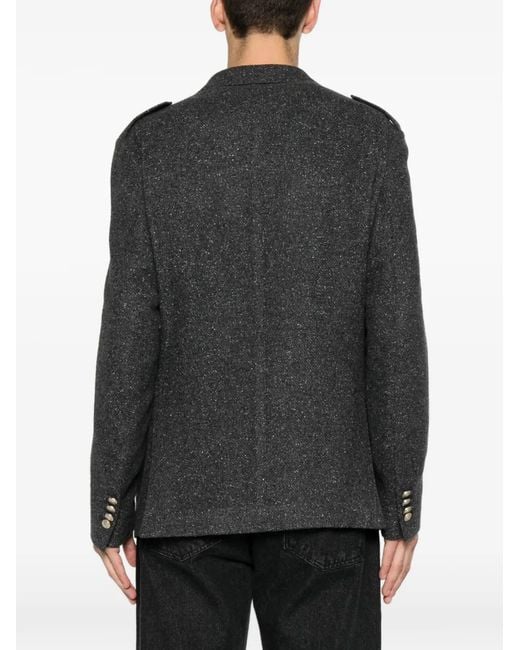 Eleventy Black Epaulette-Detail Jacket for men