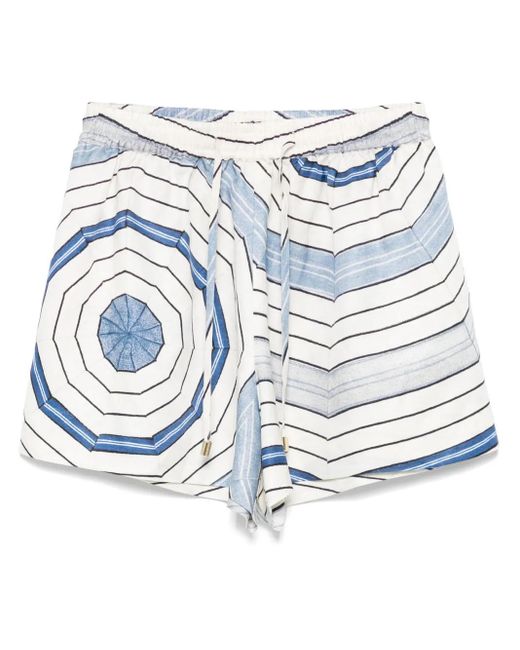 Sandro X Louise Bourgeois ジオメトリックパターン ショートパンツ Blue