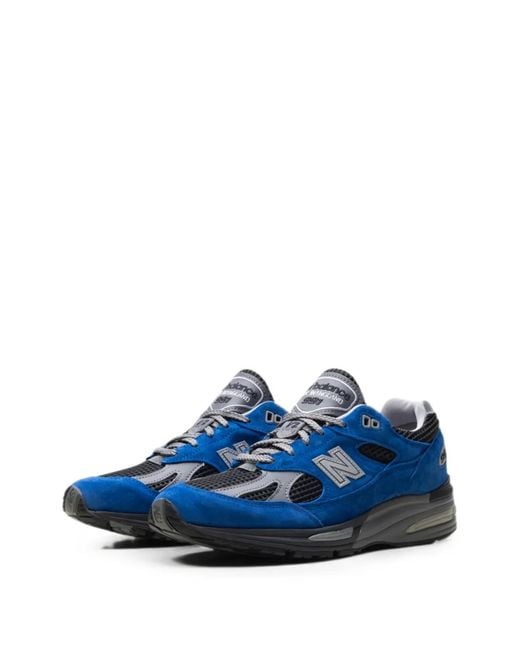 New Balance Blue 991V2 City Exclusive Pack Usa Lace-Up Sneakers for men