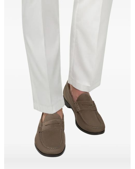 Boggi Gray Suede Leather Loafers for men
