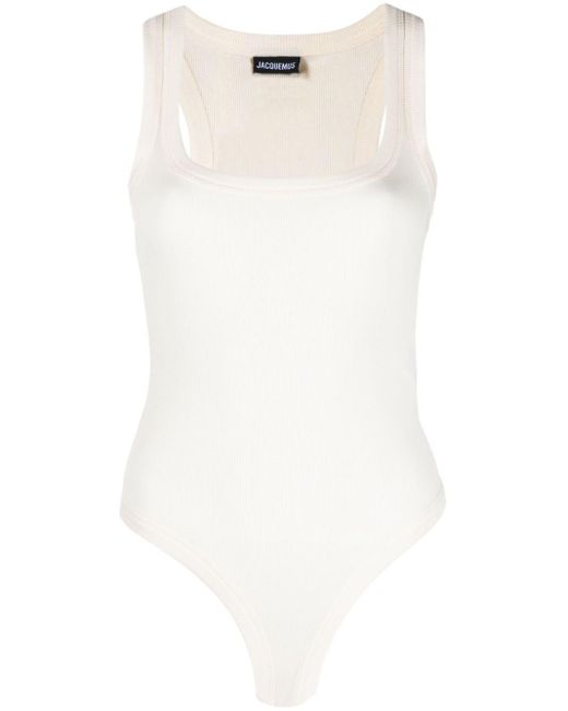 Jacquemus White Le Body Gros Grain Bodysuit