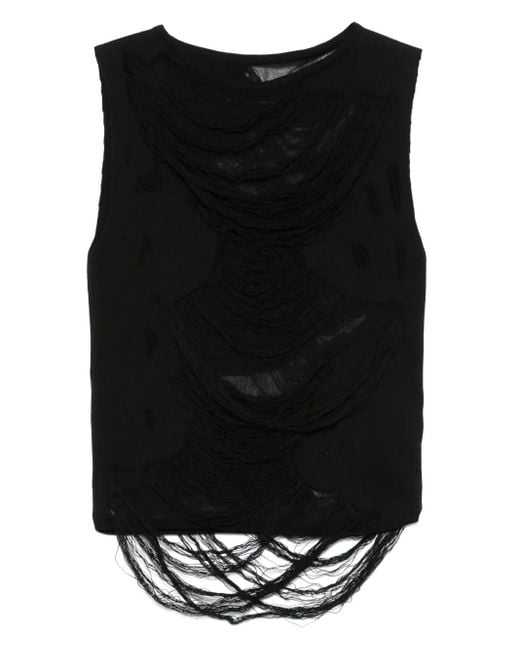 MM6 by Maison Martin Margiela ダメージ タンクトップ Black