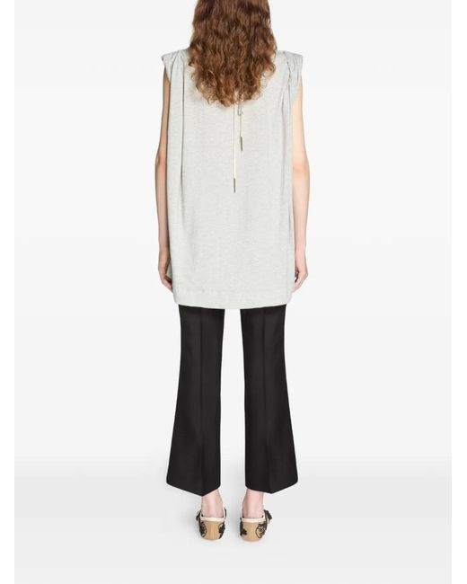 Dries Van Noten White Loose Sleeveless T-Shirt