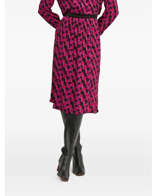 La Petite Francaise Purple Jovial Printed Midi Skirt