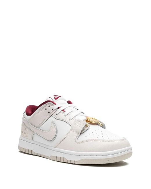 Nike White Dunk Low "Just Do It" Shoes