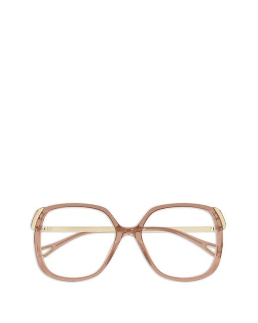 Chloé Natural Brille Mit Eckigem Gestell