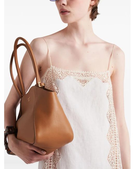 Prada White Linen Lace-Trim Midi Dress