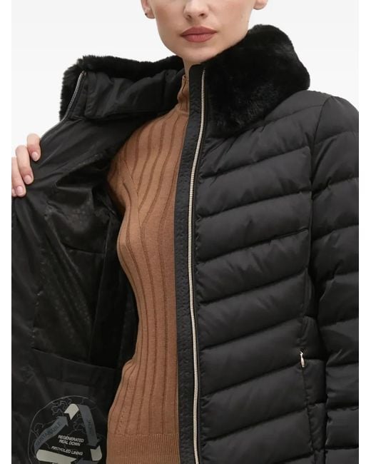 Geox Black Gesteppte Jacke Mit Stehkragen