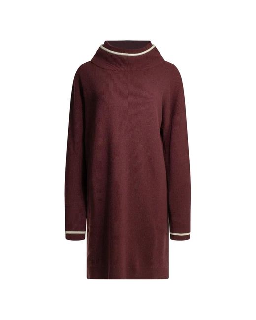 Brunello Cucinelli Purple Striped-Trim Mini Dress