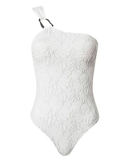 Twinset Badpak Met Bloemenprint En Reliëf in het White