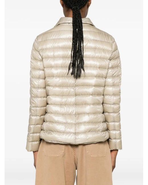 Herno Natural Quilted Button-Up Jacket