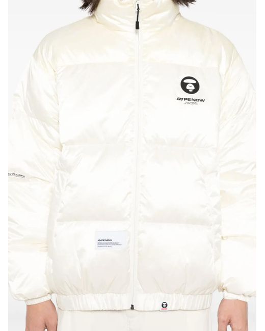 Aape By A Bathing Ape Moonface Donsjack Met Logo in het Natural voor heren