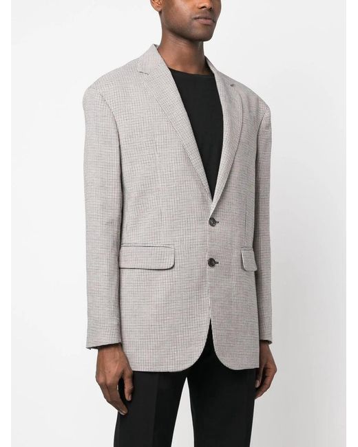 DSquared² Gray Single-Breasted Checked Jacket for men