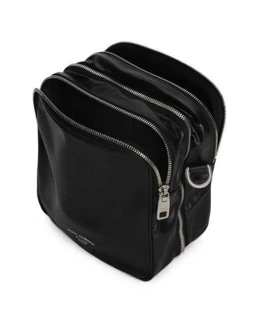 Dolce & Gabbana Black Zip-Pocket Shoulder Bag for men