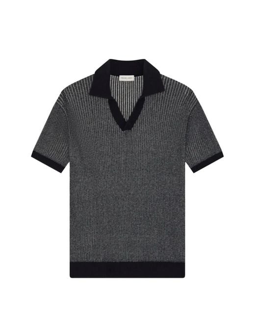Frescobol Carioca Black Rino Ribbed-Knit T-Shirt for men