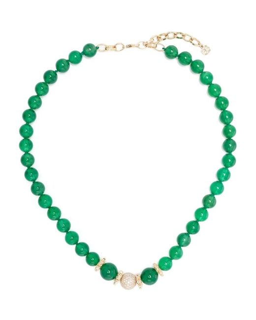 Sydney Evan Green 14Kt Scallop Rondelle Beaded Necklace