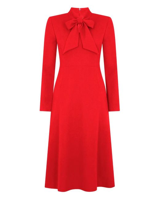 Jane Red Wallis Midikleid mit Schleifenkragen