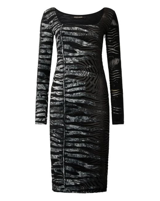 Roberto Cavalli ゼブラプリント ミニドレス Black