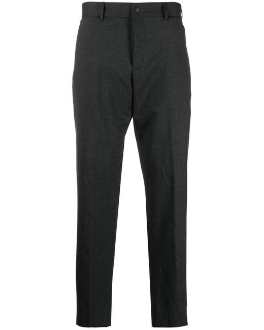 PT Torino Gray Sigma Twill-Weave Tailored Trousers for men