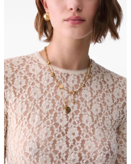 Liu Jo White Stretch Lace Top