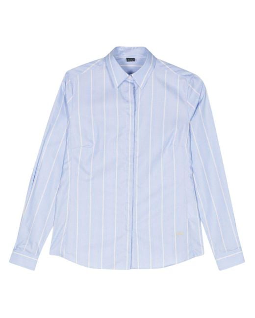 Fay Blue Pinstriped Cotton Shirt
