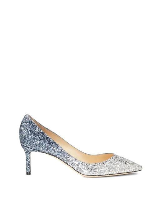 Jimmy Choo Metallic 60Mm Romy Glitter Pumps