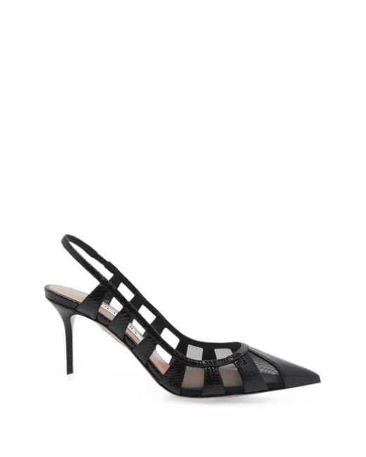 Aquazzura White Screen Mesh-Panelled Pumps