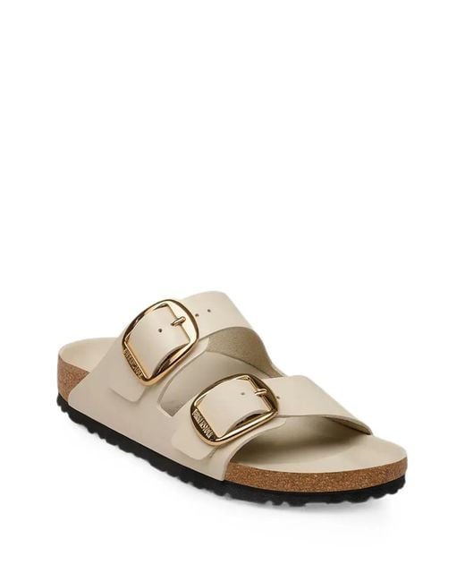Birkenstock White Arizona Big Buckle Slides