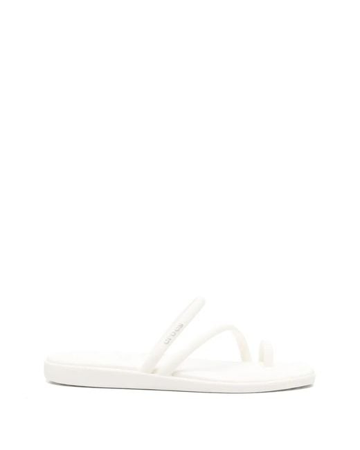 CROCSTM White Toe Strap Slippers