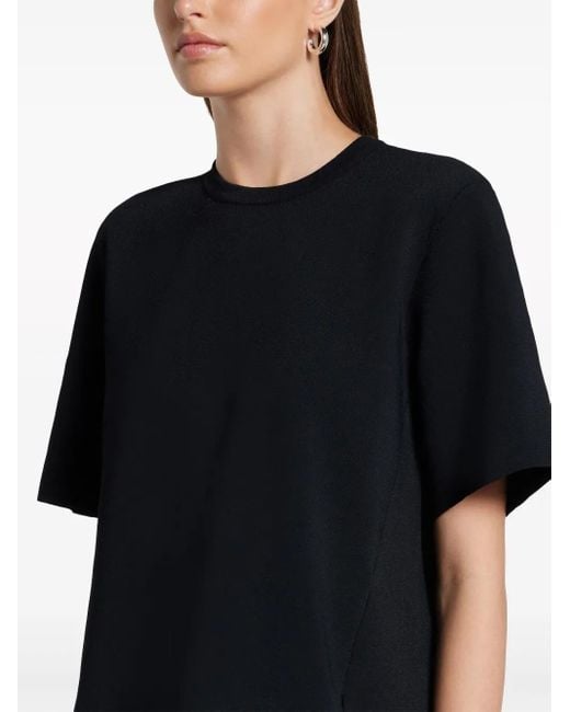 Stella McCartney Black Compact-Knit T-Shirt
