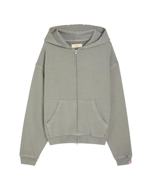 CHERRY LA Gray Distressed Zip-Up Hoodie for men