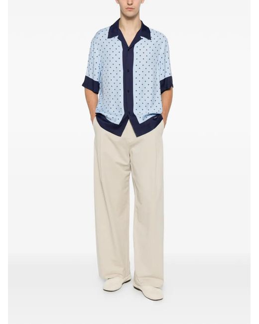 Sandro Blue Monogram-Pattern Shirt for men
