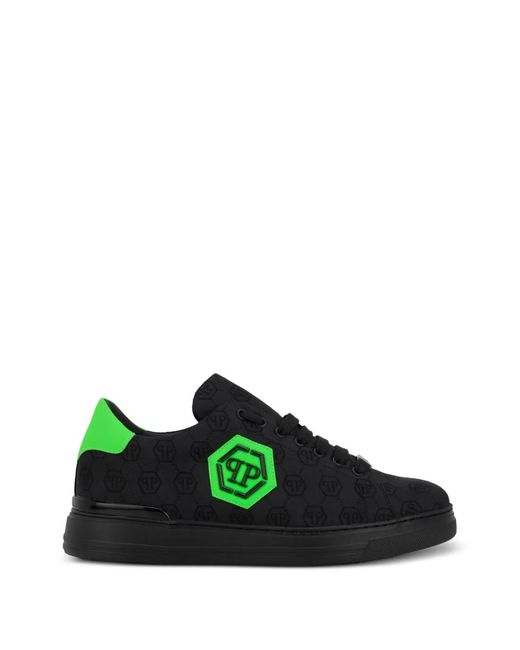Philipp Plein Green Low-Top Sneakers Jacquard Monogram for men
