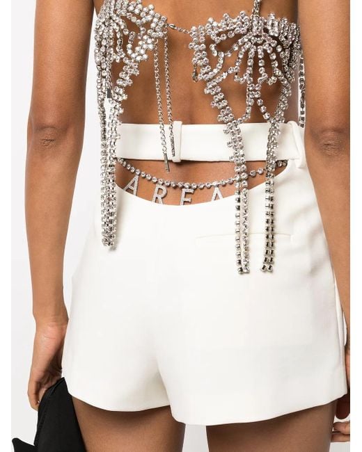 Area White Shorts Mit Kristallen
