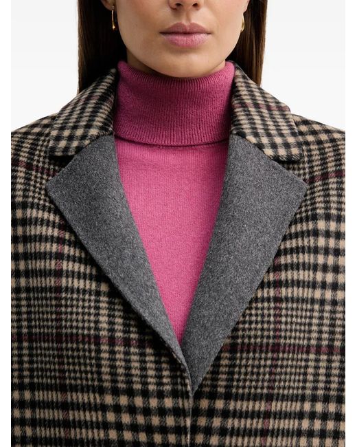 Joseph Ribkoff Multicolor Checked Collared Coat