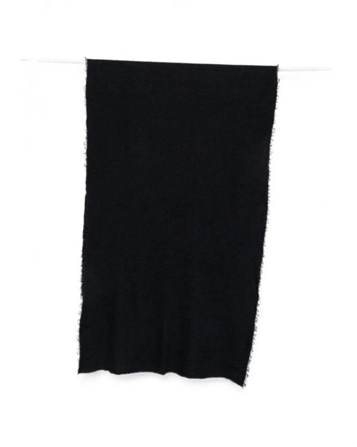 Faliero Sarti Black Frayed-Edge Scarf