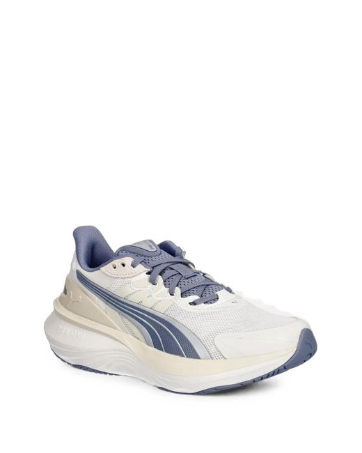 PUMA White Pulse Pro Mesh-Panel Sneakers