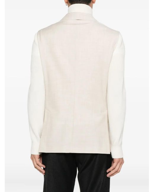 Gran Sasso White Pocket Button Blazer for men