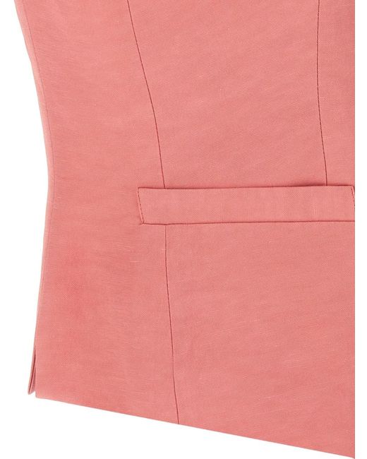 Alberto Biani Pink Buttoned Vest