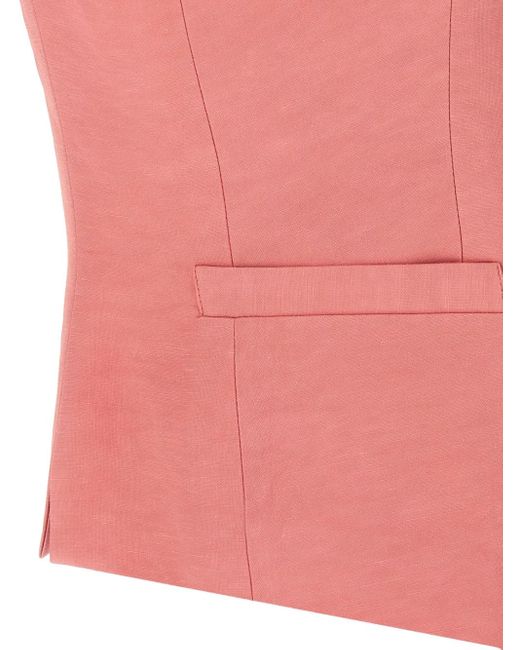 Alberto Biani Pink Buttoned Vest