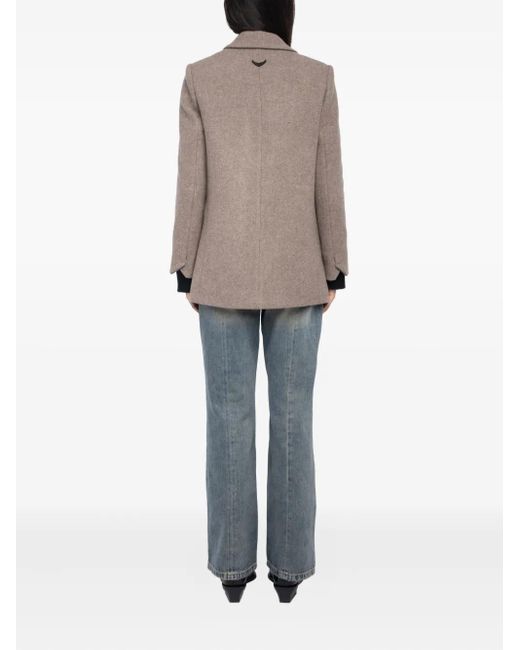 Zadig & Voltaire Gray Miew Double-Breasted Buttoned Coat