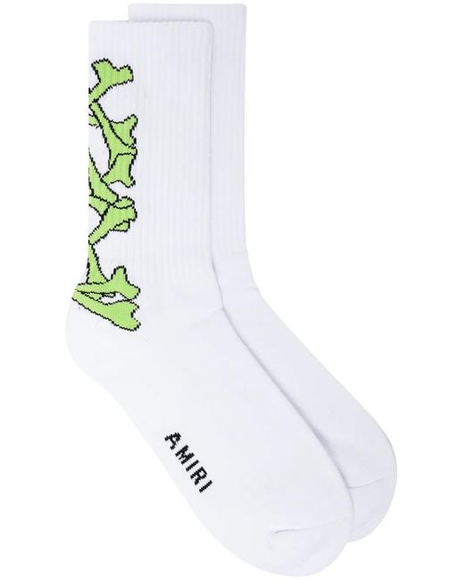 Amiri White Logo-Print Socks for men