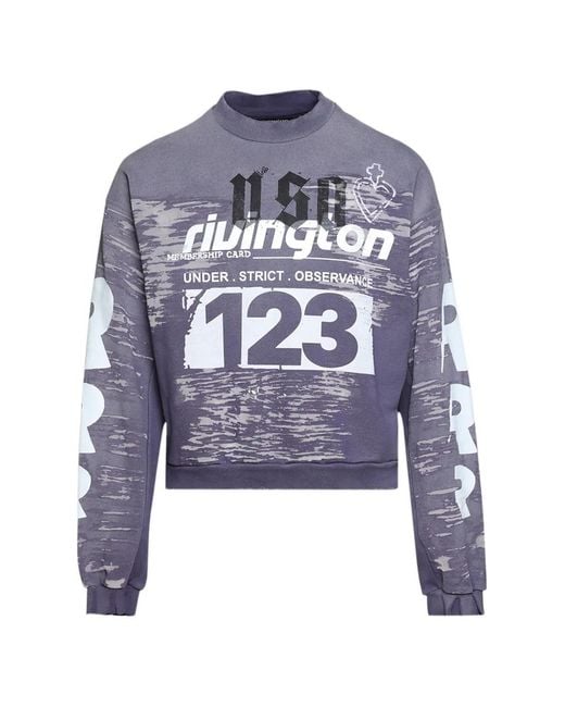 RIVINGTON roi Rebis Blue Membership Uso Graphic-Print Sweatshirt for men