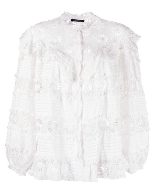 Isabel Marant White Dicersei Embroidered Blouse