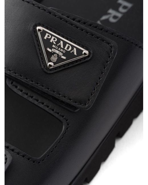 Prada Loafers Met Logoplakkaat in het Black voor heren