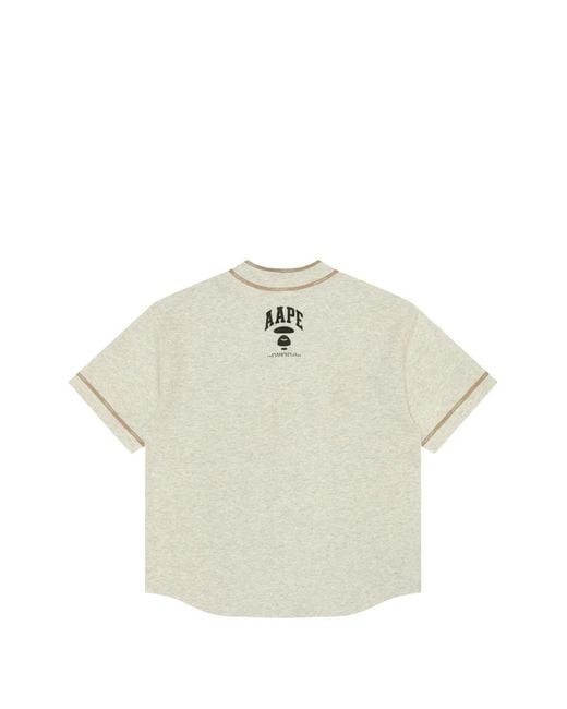 Aape By A Bathing Ape White Patch Baseball Shirt for men