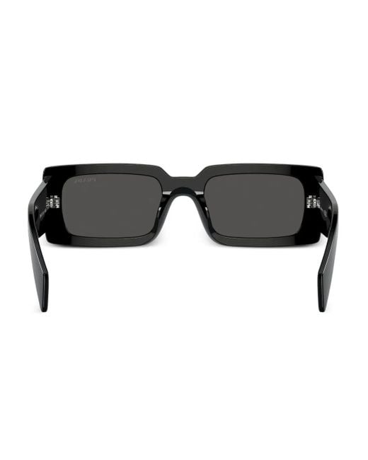 Prada Zonnebril Met Oversized Montuur En Logo in het Black