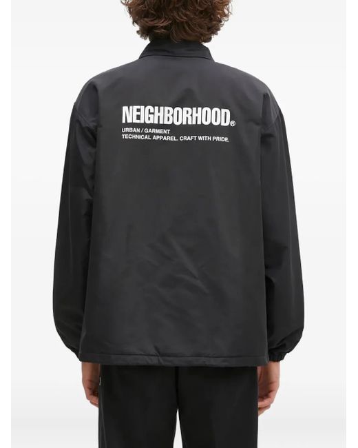 Neighborhood Black Logo-Patch Coach Jacket for men
